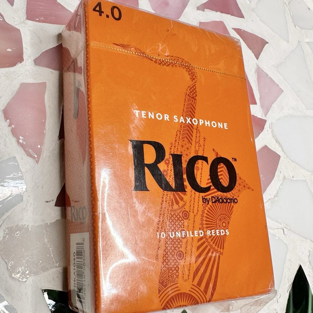 D'Addario RKA1040 Rico Tenor Saxophone Unfiled Reeds Strength 4.0 Pack of 10